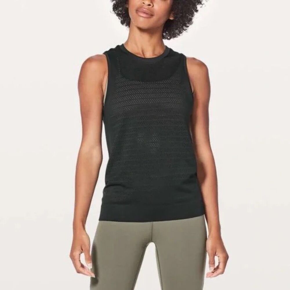 Lululemon Breeze By Muscle Tank II Black Size 4 Active Athletic Running